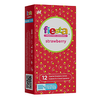 FIESTA Strawberry (Size 53mm) - Bao cao su rãnh gân hương dâu - Hộp 12 bao